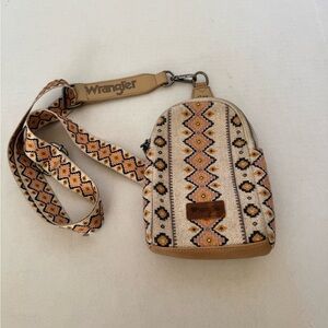 Wrangler Aztec Sling Bag Southwestern Western Crossbody Cream brown Pink